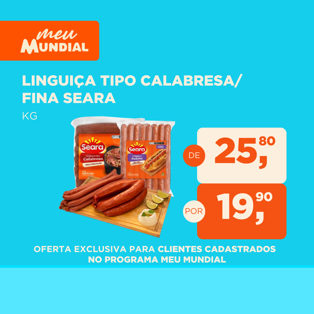 Programa Meu Mundial | Inclusão das ofertas no site | 25.08 a 31.08.2025 Calabresa Seara